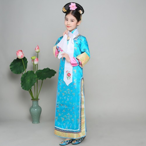 ancient  chinese traditional folk dance costumes children girls opera  drama kids dynasty ming tang han hanfu dress girls child costume